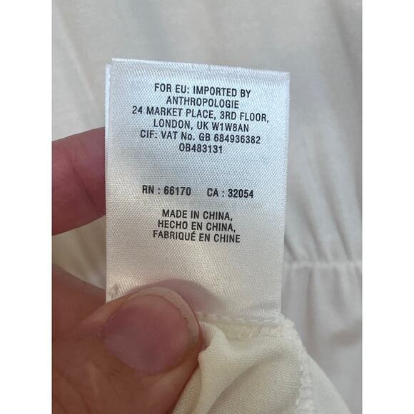 Anthropologie Deletta Alee Ruffled Blouse Ivory Size XS. NEW - Picture 11 of 11